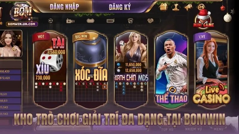 Khám phá thiên đường giải trí đa dạng, đỉnh cao tại BOMWIN